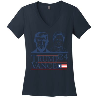 Vote Trump Vance Face 2024 Women's V-Neck T-Shirt