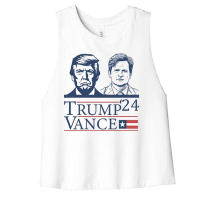 Vote Trump Vance Face 2024 Women's Racerback Cropped Tank