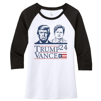 Vote Trump Vance Face 2024 Women's Tri-Blend 3/4-Sleeve Raglan Shirt