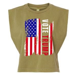 Vote Trump Vote 2024 Republica Usa Flag President Election Gift Garment-Dyed Women's Muscle Tee