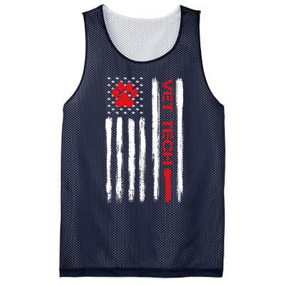 Vet Tech Veterinary Technician American Flag Paw Print Gift Mesh Reversible Basketball Jersey Tank