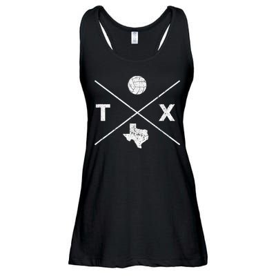 Vintage Texas Volleyball Player Coach Distressed Ladies Essential Flowy Tank