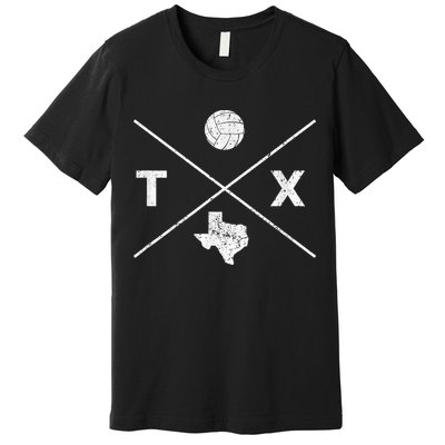 Vintage Texas Volleyball Player Coach Distressed Premium T-Shirt