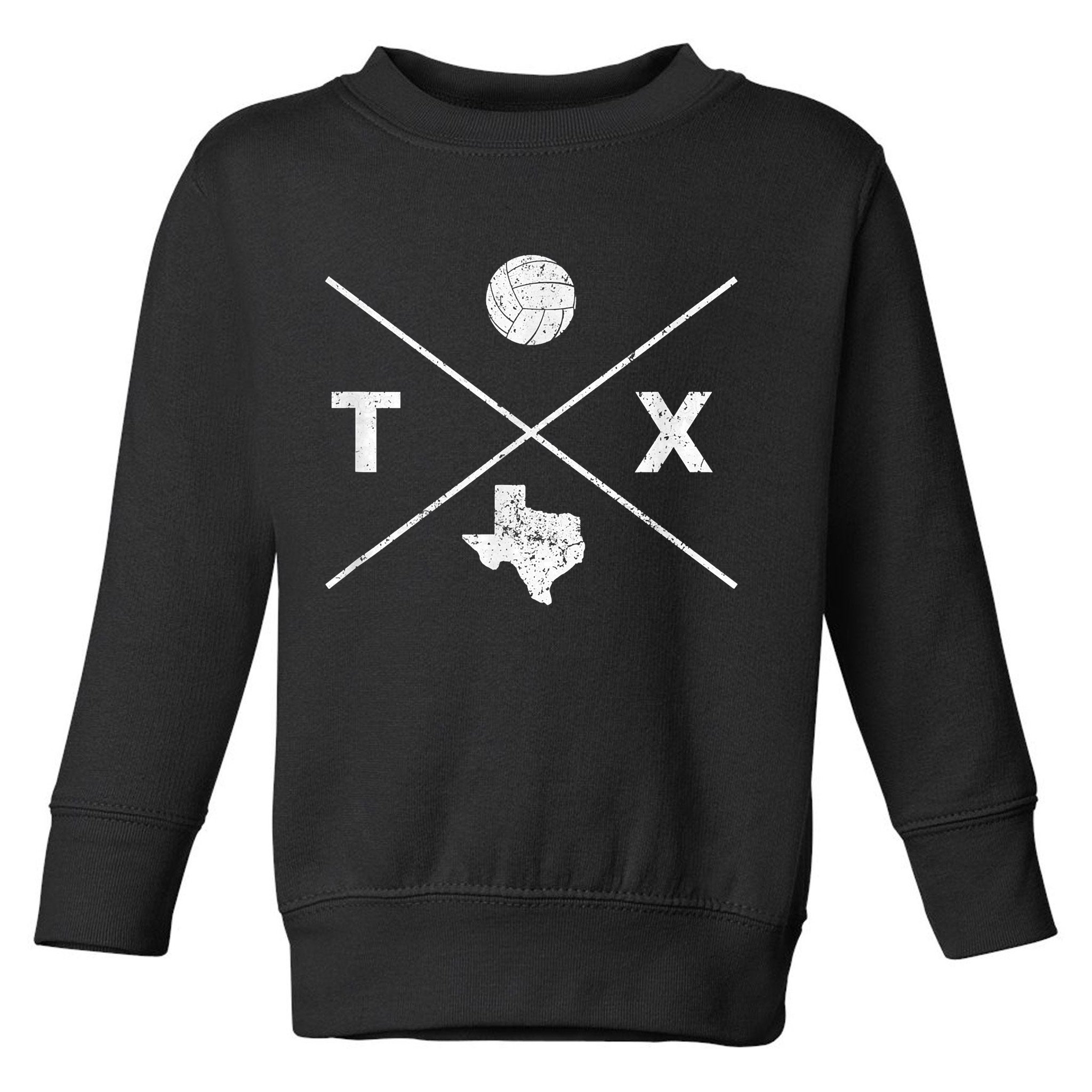 Vintage Texas Volleyball Player Coach Distressed Toddler Sweatshirt