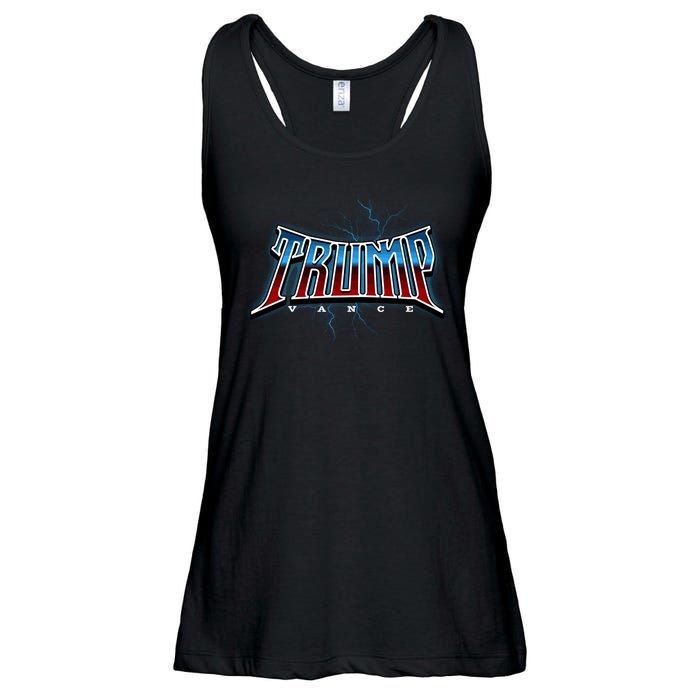 Vote Trump Vance Electric Duo Usa 2024 Ladies Essential Flowy Tank