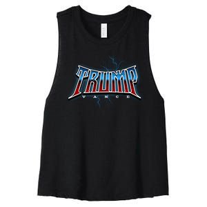 Vote Trump Vance Electric Duo Usa 2024 Women's Racerback Cropped Tank