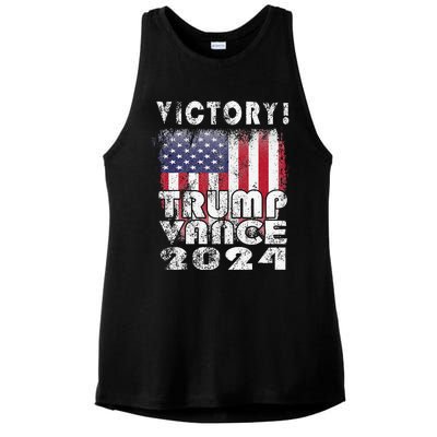 Victory Trump Vance 2024 President Election Celebration Usa Ladies PosiCharge Tri-Blend Wicking Tank