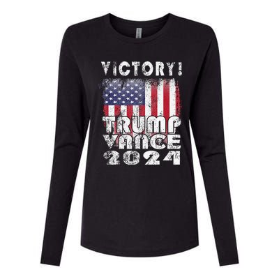 Victory Trump Vance 2024 President Election Celebration Usa Womens Cotton Relaxed Long Sleeve T-Shirt