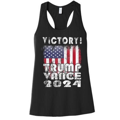 Victory Trump Vance 2024 President Election Celebration Usa Women's Racerback Tank