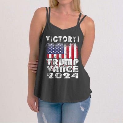 Victory Trump Vance 2024 President Election Celebration Usa Women's Strappy Tank