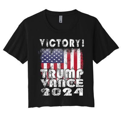 Victory Trump Vance 2024 President Election Celebration Usa Women's Crop Top Tee