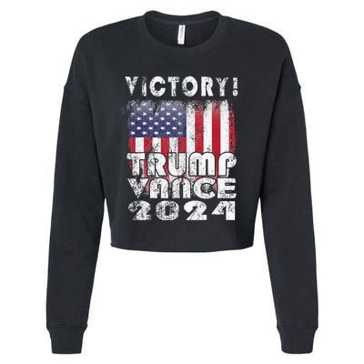 Victory Trump Vance 2024 President Election Celebration Usa Cropped Pullover Crew