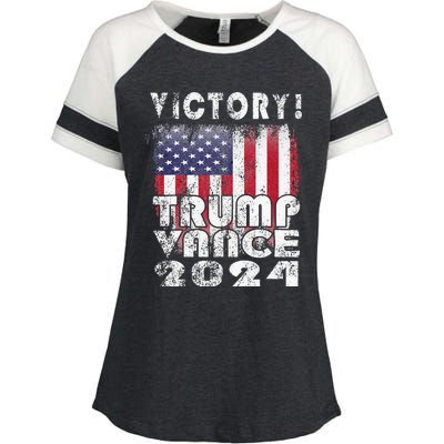 Victory Trump Vance 2024 President Election Celebration Usa Enza Ladies Jersey Colorblock Tee