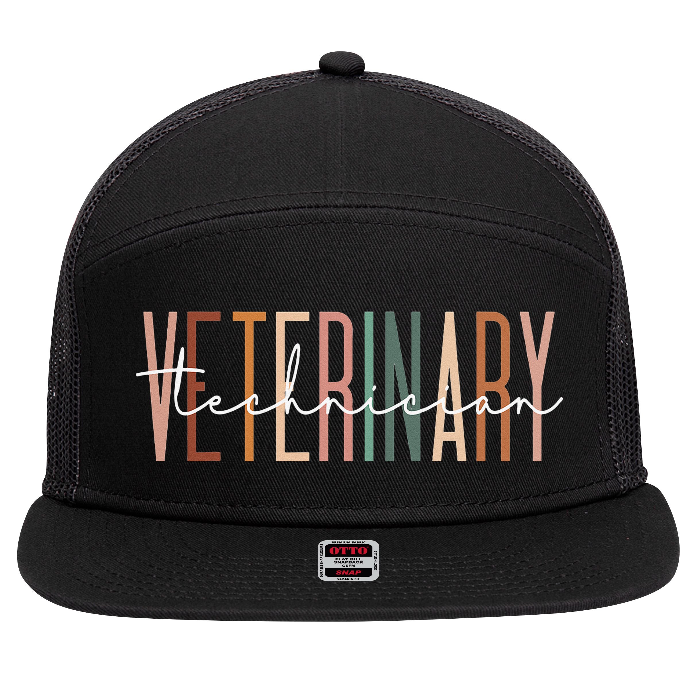 Veterinary Technician Vet Tech Veterinarian Technologist 7 Panel Mesh Trucker Snapback Hat