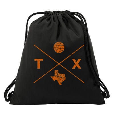 Vintage Texas Volleyball Player Coach Distressed Classic Drawstring Bag