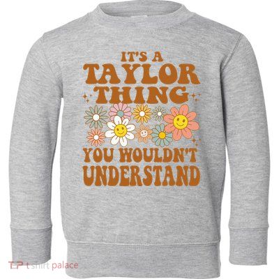 Vintage Taylor Vibes  Nostalgic and Unique Toddler Sweatshirt