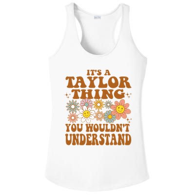 Vintage Taylor Vibes  Nostalgic and Unique Ladies PosiCharge Competitor Racerback Tank