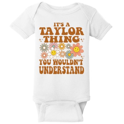 Vintage Taylor Vibes  Nostalgic and Unique Baby Bodysuit