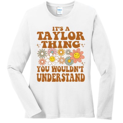 Vintage Taylor Vibes  Nostalgic and Unique Ladies Long Sleeve Shirt