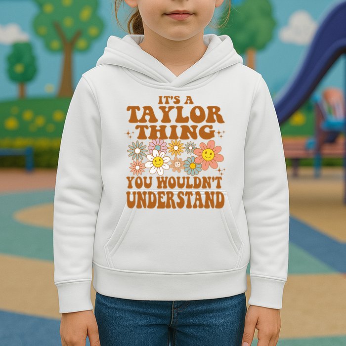 Vintage Taylor Vibes  Nostalgic and Unique Kids Hoodie
