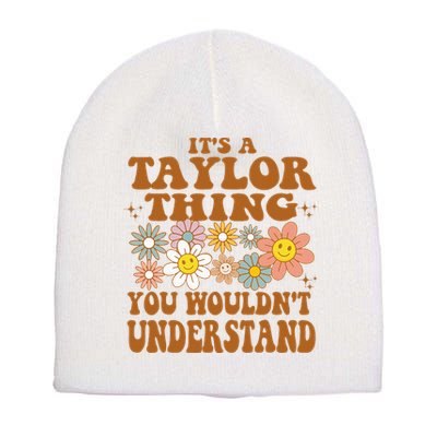 Vintage Taylor Vibes  Nostalgic and Unique Short Acrylic Beanie