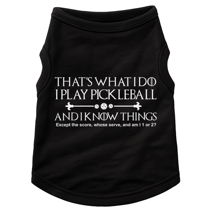 vintage that's what i do i play pickleball and i know things Doggie Tank
