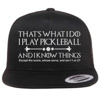 vintage that's what i do i play pickleball and i know things Flatbill Hat