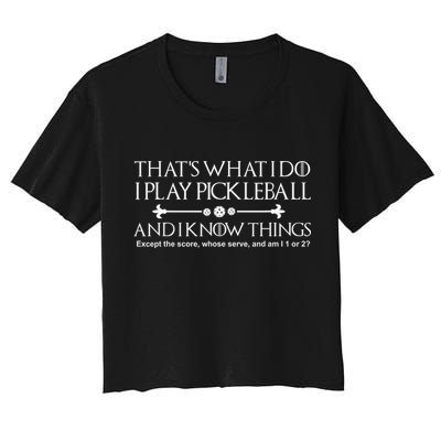 vintage that's what i do i play pickleball and i know things Crop Top