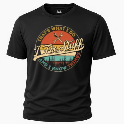 Vintage Thats What I Do I Fix Stuff And I Know Things Performance Shirt