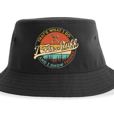 Vintage Thats What I Do I Fix Stuff And I Know Things Sustainable Bucket Hat