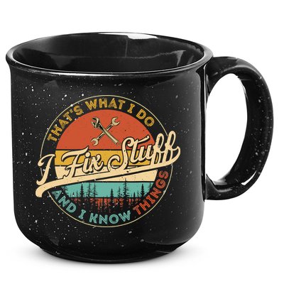 Vintage Thats What I Do I Fix Stuff And I Know Things 15oz Campfire Ceramic Mug