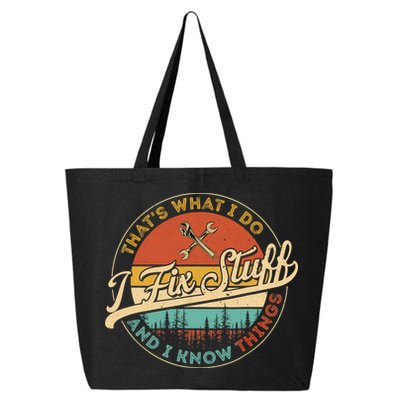 Vintage Thats What I Do I Fix Stuff And I Know Things 25L Jumbo Tote