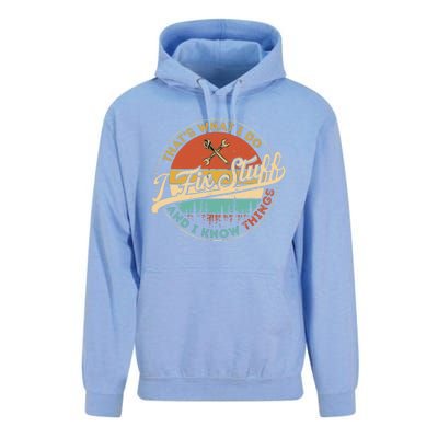 Vintage Thats What I Do I Fix Stuff And I Know Things Unisex Surf Hoodie