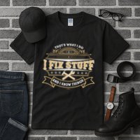 Vintage Thats What I Do I Fix Stuff And I Know Things Tall T-Shirt