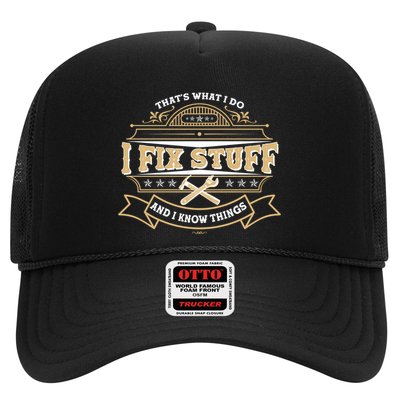 Vintage Thats What I Do I Fix Stuff And I Know Things Trucker Hat