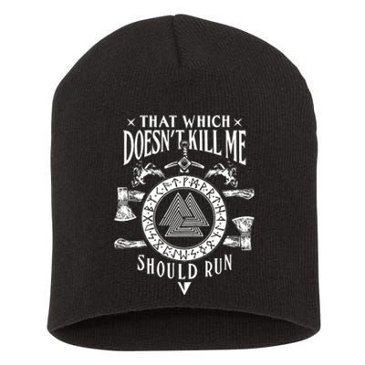 Viking That Which Does Not Kill Me Norse Nordic Short Acrylic Beanie