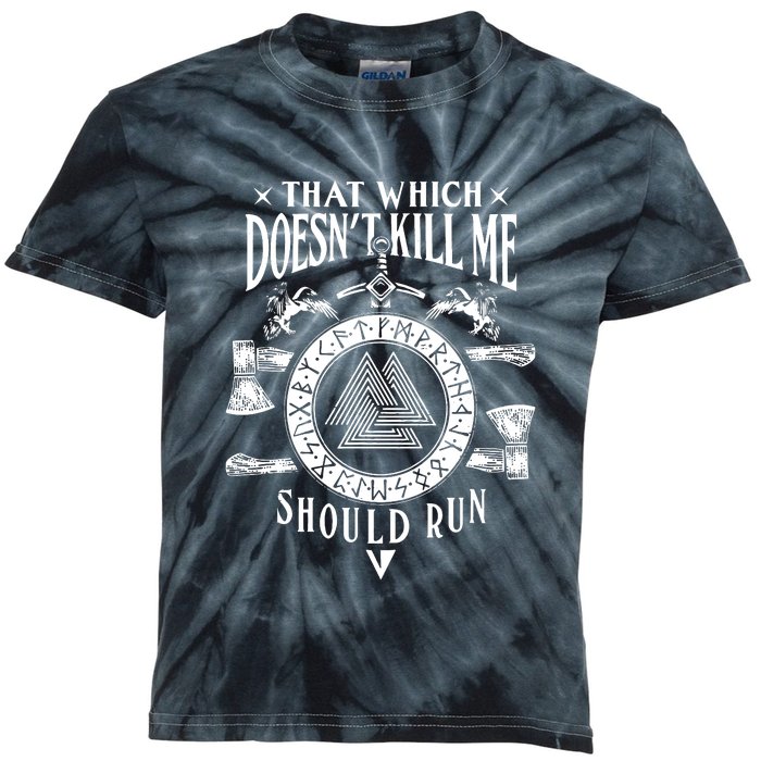 Viking That Which Does Not Kill Me Norse Nordic Kids Tie-Dye T-Shirt