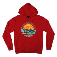 Vintage Tropical Water Life Dangerous Wave Hunter Shark Hoodie