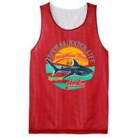 Vintage Tropical Water Life Dangerous Wave Hunter Shark Mesh Reversible Basketball Jersey Tank