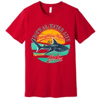 Vintage Tropical Water Life Dangerous Wave Hunter Shark Premium T-Shirt