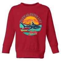 Vintage Tropical Water Life Dangerous Wave Hunter Shark Toddler Sweatshirt