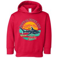 Vintage Tropical Water Life Dangerous Wave Hunter Shark Toddler Hoodie