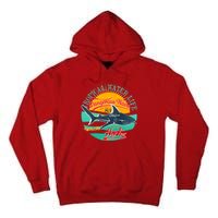 Vintage Tropical Water Life Dangerous Wave Hunter Shark Tall Hoodie