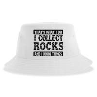 Vintage That's What I Do I Collect Rocks Funny Geologist  Sustainable Bucket Hat