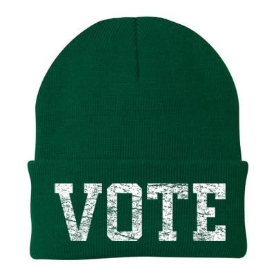 Vote T Women Civic Action 2024 Election Distressed Knit Cap Winter Beanie