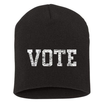 Vote T Women Civic Action 2024 Election Distressed Short Acrylic Beanie