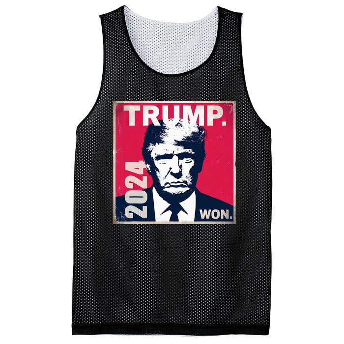 Vintage Trump Won 2024 47th President Inauguration Party Mesh Reversible Basketball Jersey Tank