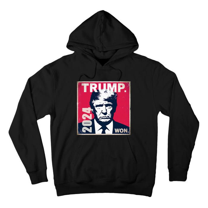 Vintage Trump Won 2024 47th President Inauguration Party Tall Hoodie