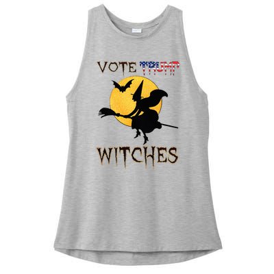 Vote Trump Witches Halloween Ladies PosiCharge Tri-Blend Wicking Tank