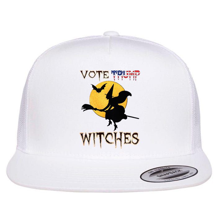 Vote Trump Witches Halloween Flat Bill Trucker Hat